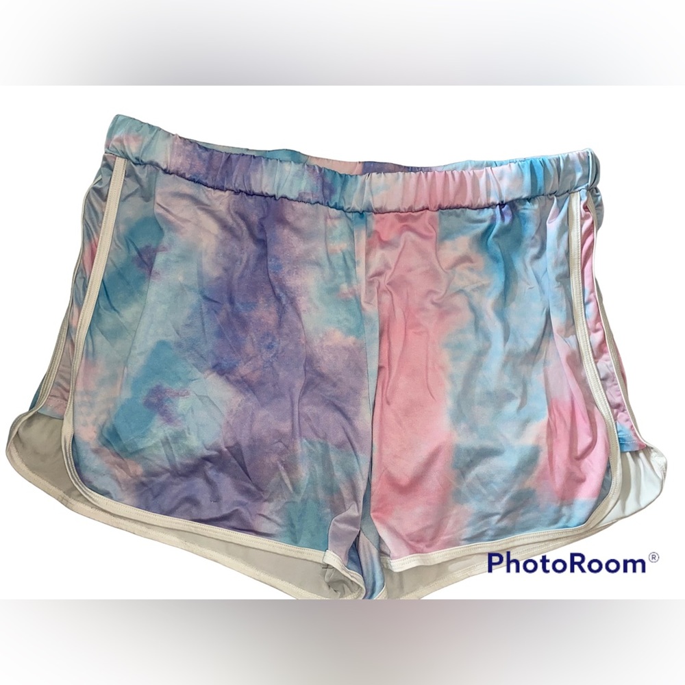 Tie dye stretch shorts